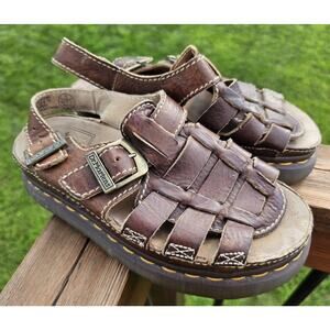 Dr Doc Martens 8092 Vintage Fisherman Sandals Brown Leather US Womens Size 7